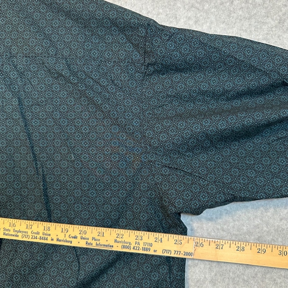 Ariat Western Shirt Mens XL Teal Black Geometric Pearl Snap Long Sleeve Cotton - Picture 6 of 10